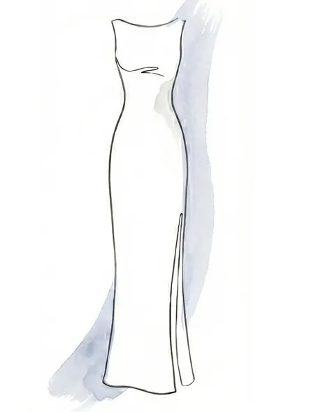 Sheath wedding dress silhouette Raleigh NC